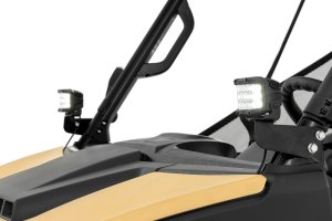 Segway UT10 LED Light Kit - Front - Rough Country - 3-inch Chrome Series Wide Angle LED Cubes - Chrome